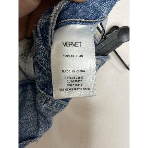 Altrd State Vervet Women Medium Color Block Y2K 90s Blue Denim Short - Picture 5 of 6